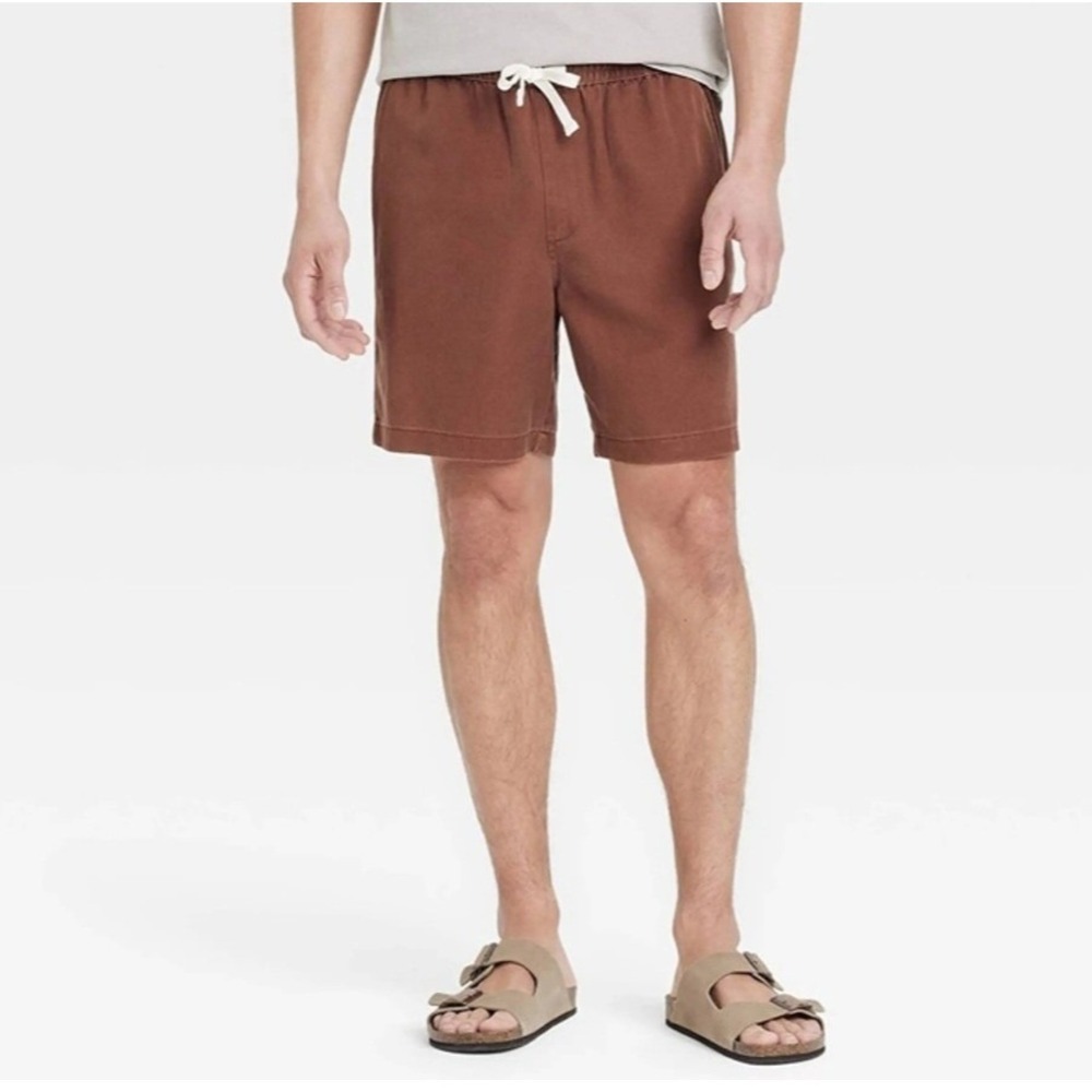 Goodfellow‎ & Co Mens XXL Brown Pull-On Shorts 7" Inseam Lyocell Cotton NWT